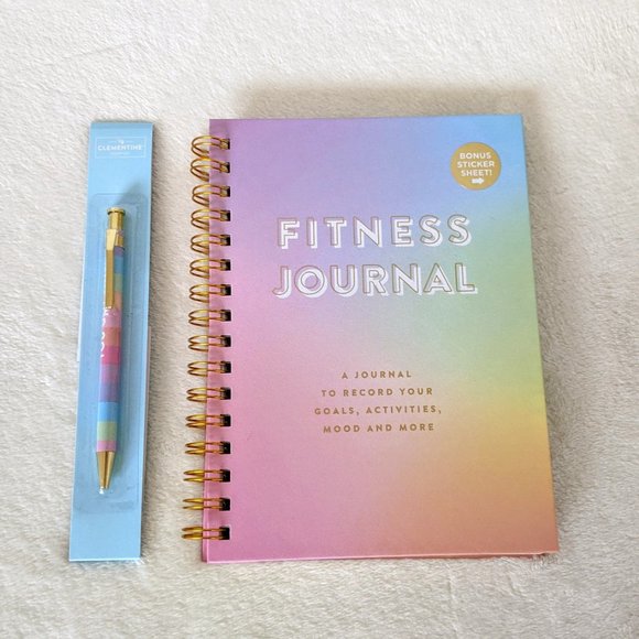 Clementine Other - Clementine Fitness Journal Notebook Log & Pen NWT